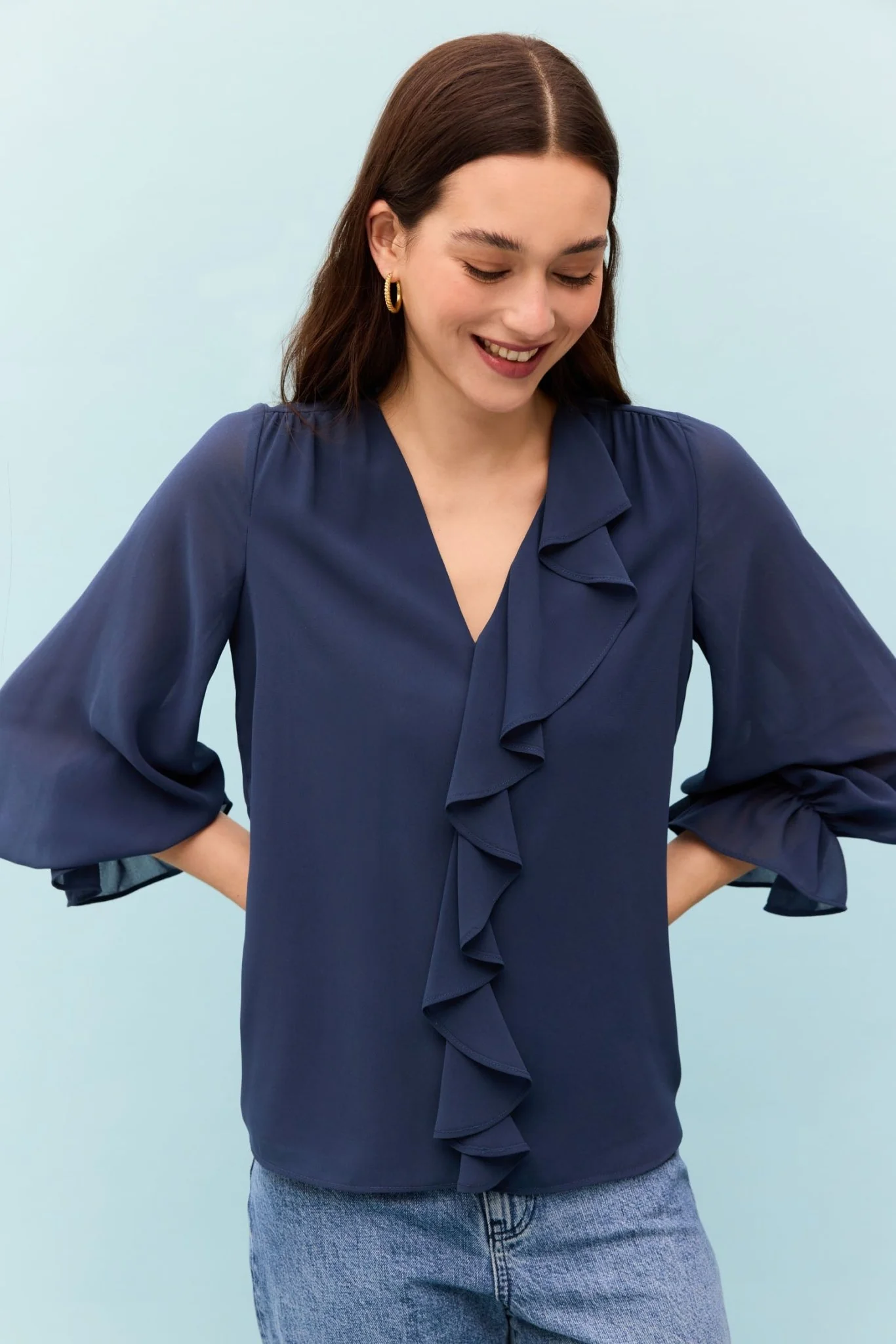 Blusa LIORA Azul Cantábrico - Image 3