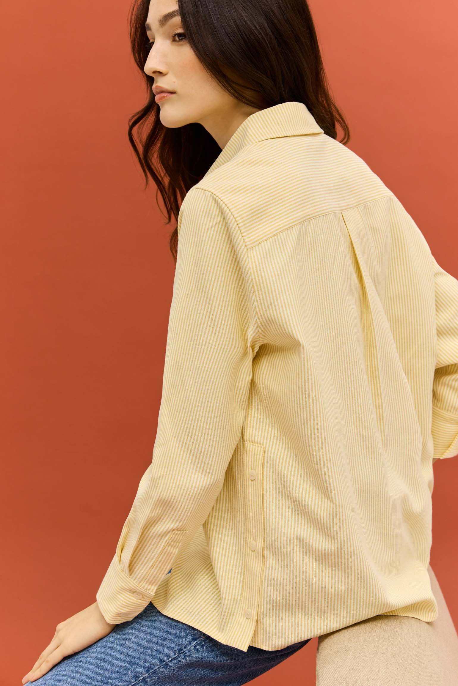 Camisa VINCI Rayas Amarillo - Image 3