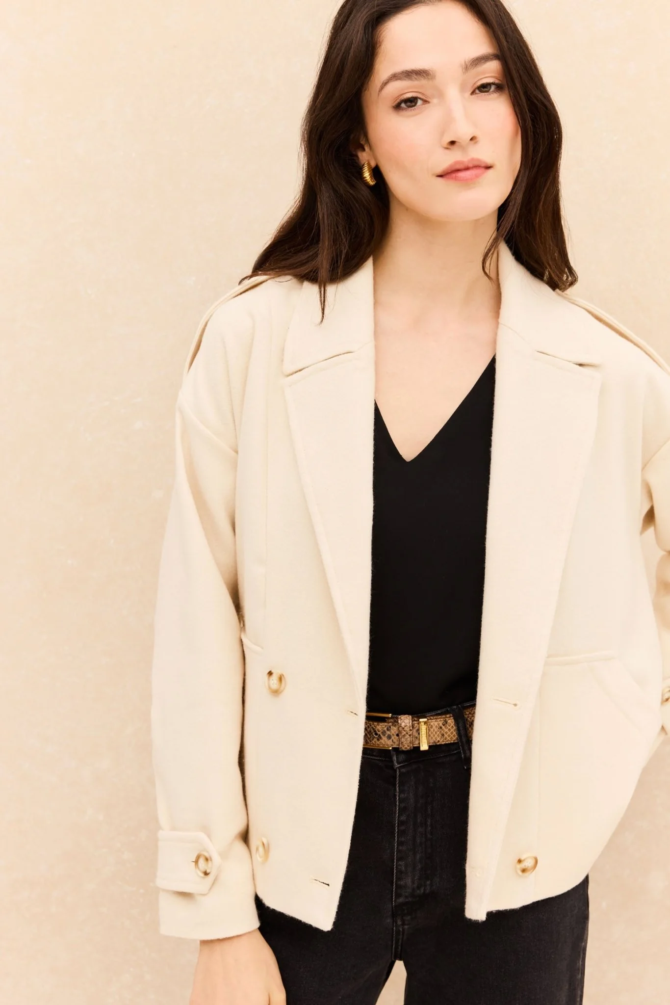 Chaqueta BASILE Beige - Image 3
