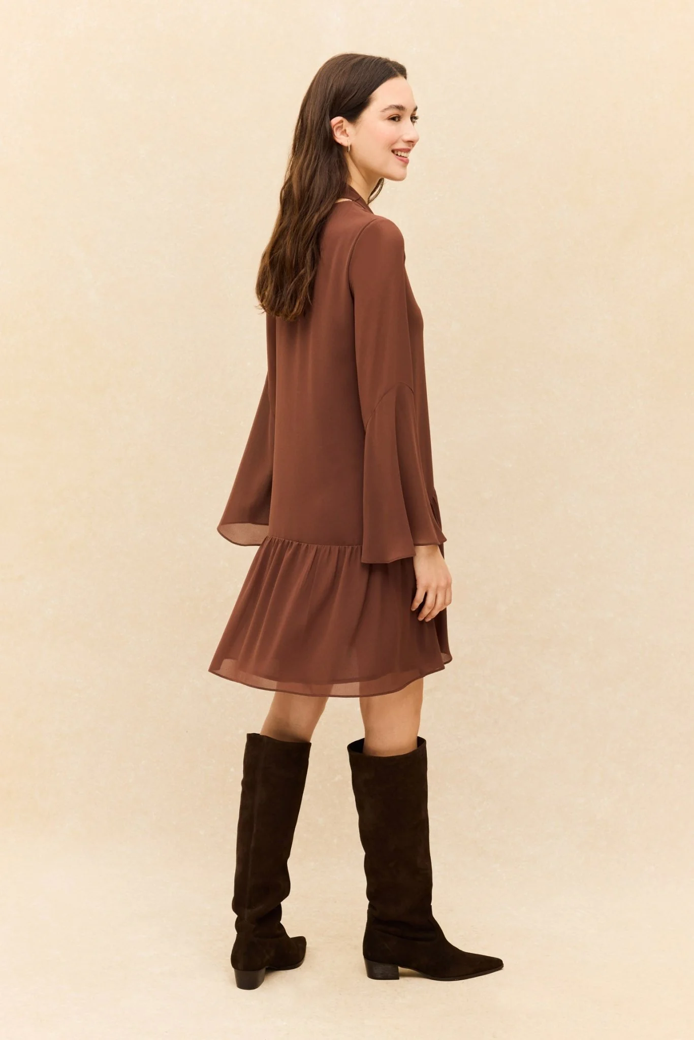 Vestido ARONA Marrón Mocca - Image 2