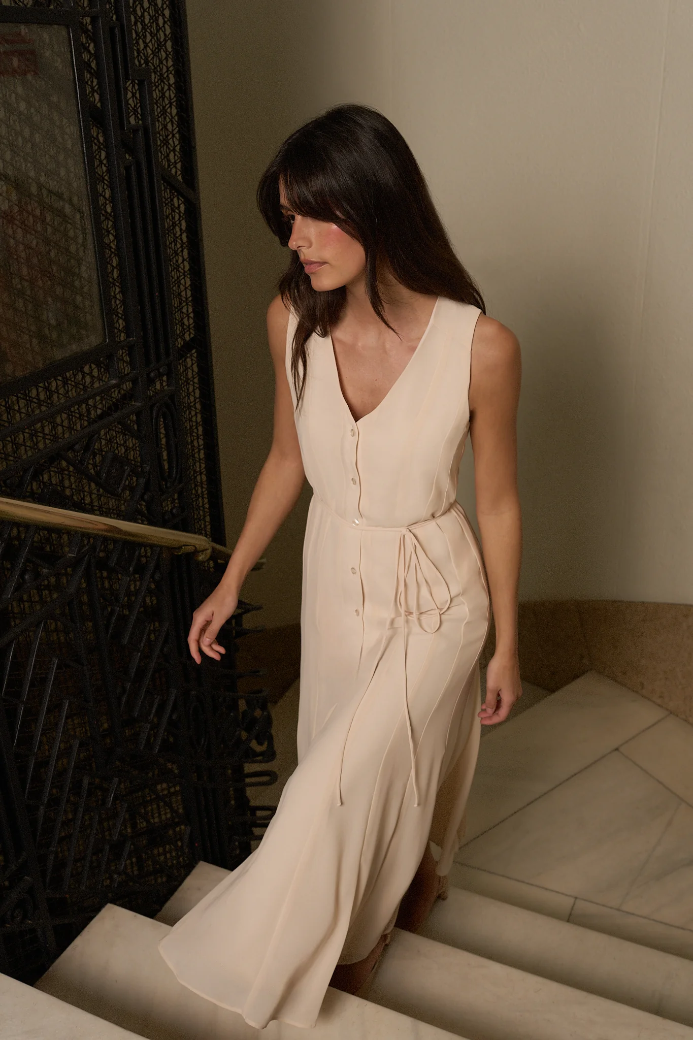 Vestido CORALIMA  Beige Caliza - Image 3
